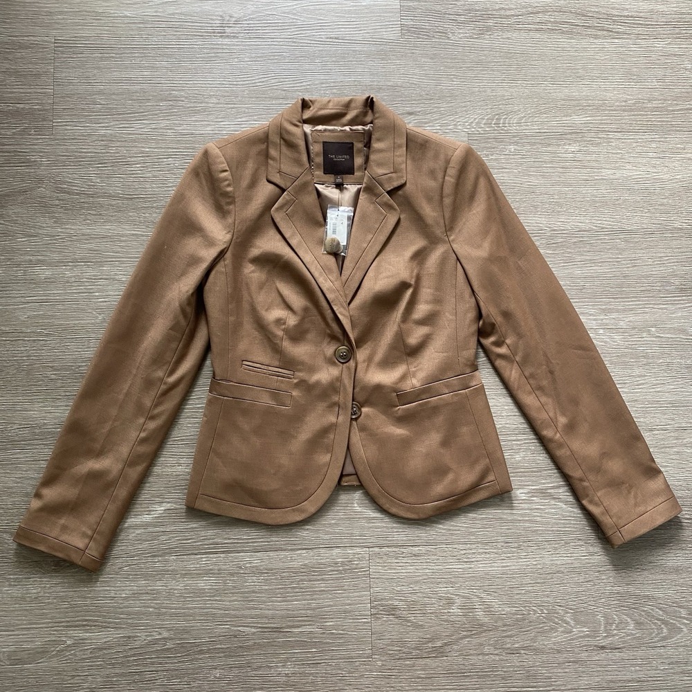 The Limited Collection Blazer Women's 4 Brown Lined Academia Preppy Professional